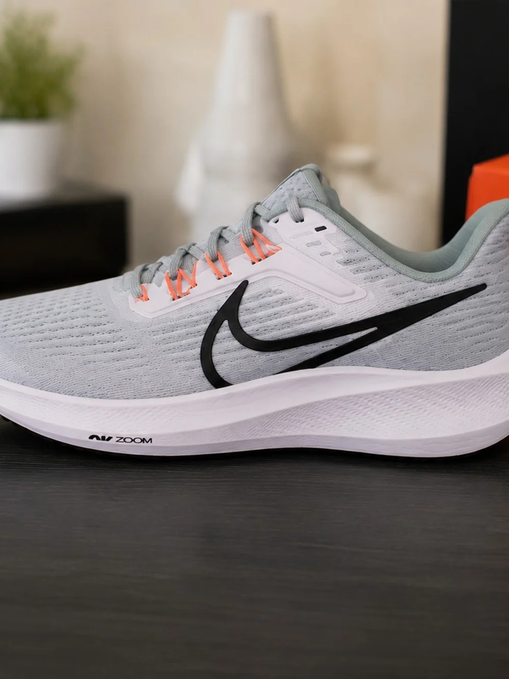 Nike Women’s Running Shoes Gray with Black Swoosh and Coral Accents - Picture 2 of 2